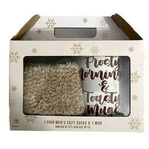 Men's Mug & Socks Gift Set - Frosty Mornings and Toasty Mugs - Sock Size 10-13